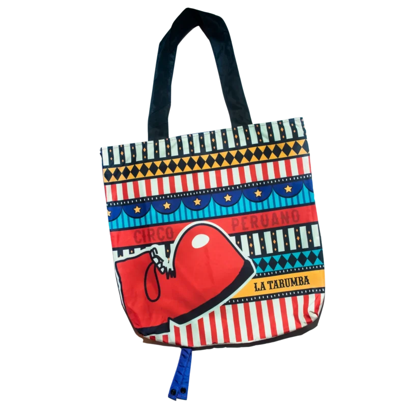 Bolso plegable con diseño colorido del circo La Tarumba bolso plegable Bota Tarumba