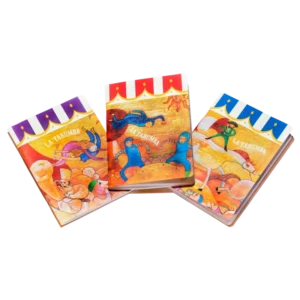 Tres libretas ilustradas de La Tarumba con diseños de circo coloridos libretas mural