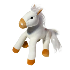 Caballo de peluche blanco con patas y crin color crema peluche caballo crema